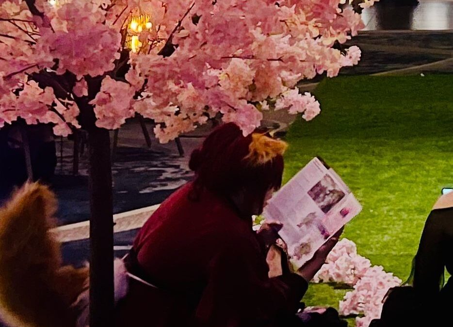 Reading under the Sakura trees…